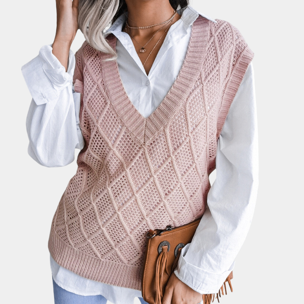 Gilet tricoté élégant femme – Gilet chic en laine pour toutes occasions