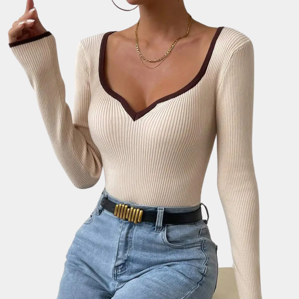 Pull à Col en V Femme – Pull moderne et élégant pour toutes occasions