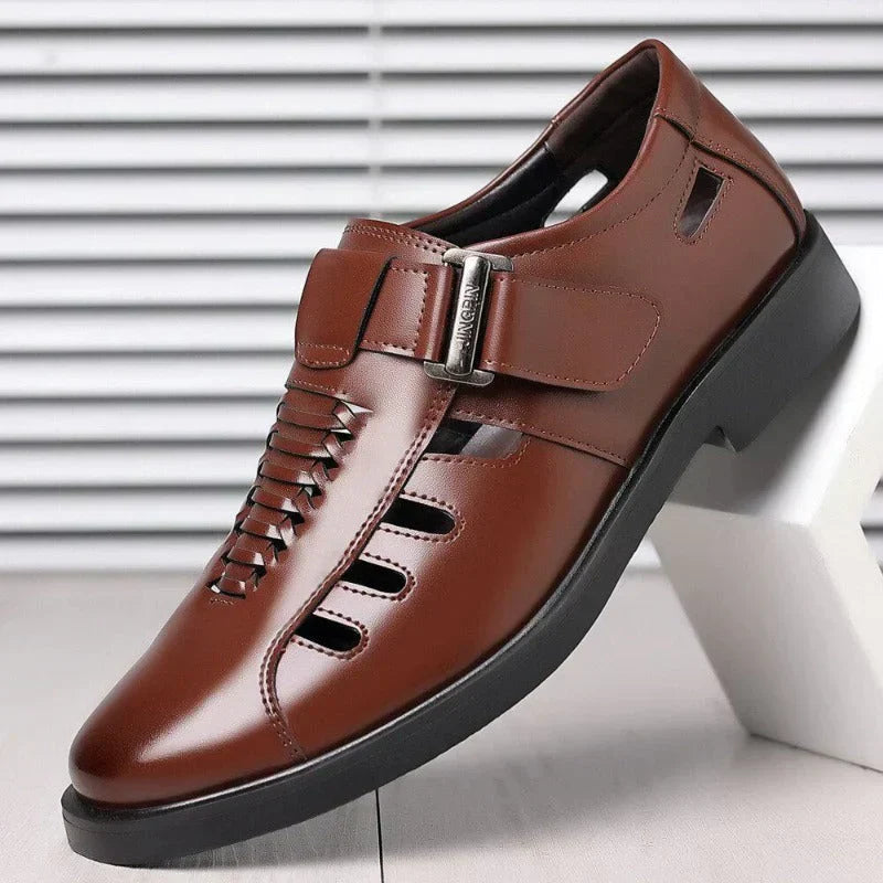 Chaussures élégantes homme – Chaussures à bride velcro ajustable pour le business et quotidien