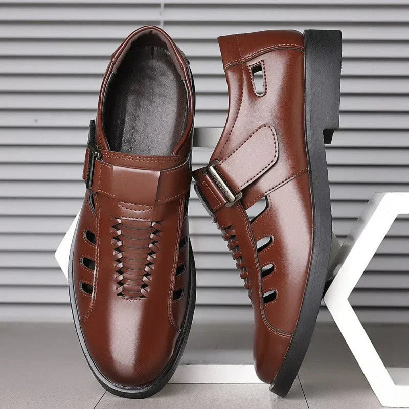 Chaussures élégantes homme – Chaussures à bride velcro ajustable pour le business et quotidien