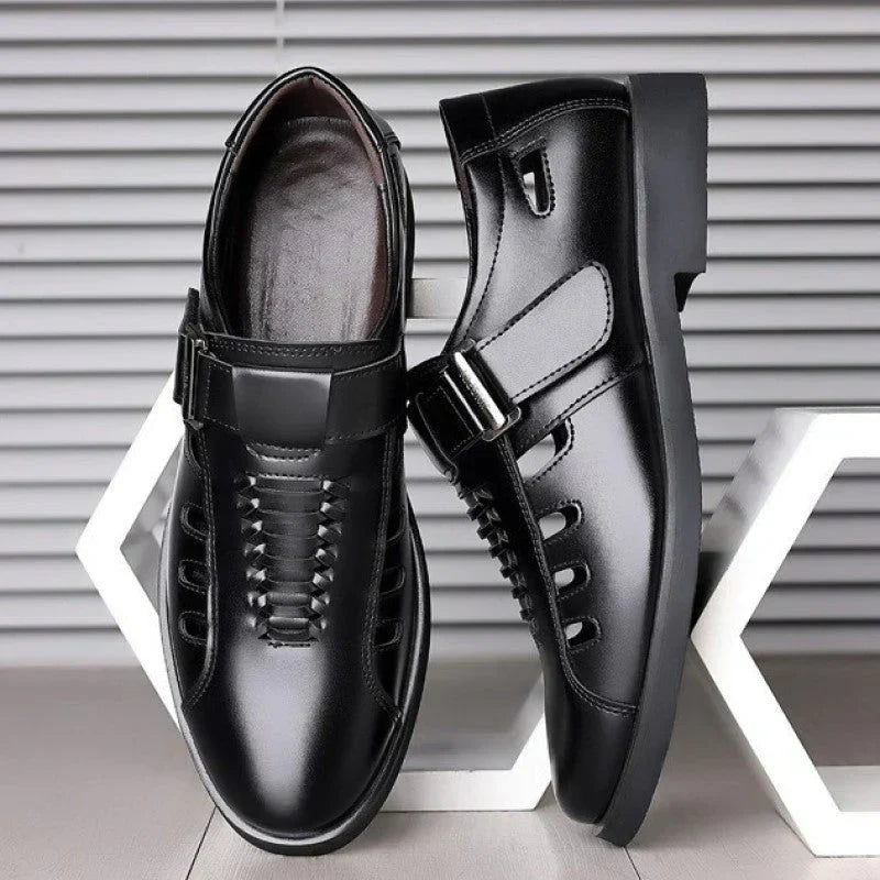 Chaussures élégantes homme – Chaussures à bride velcro ajustable pour le business et quotidien