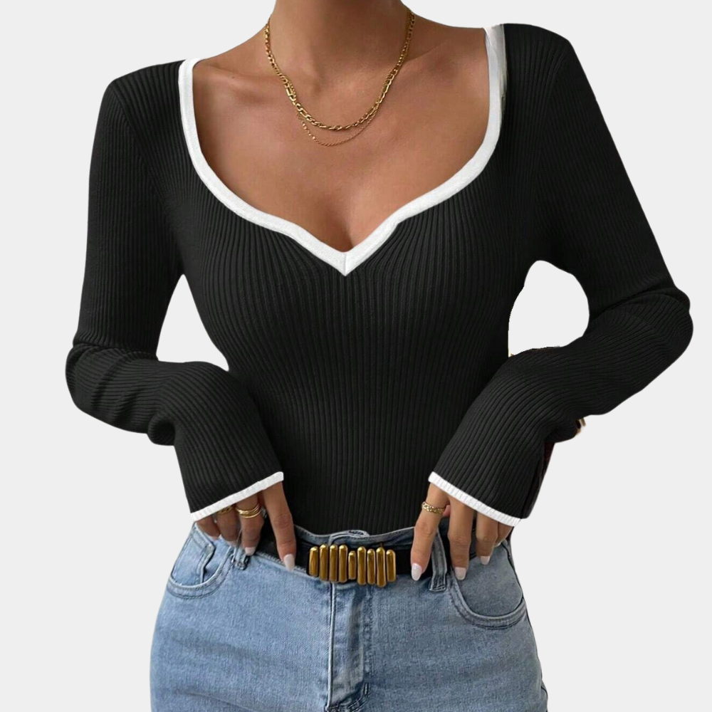 Pull à Col en V Femme – Pull moderne et élégant pour toutes occasions